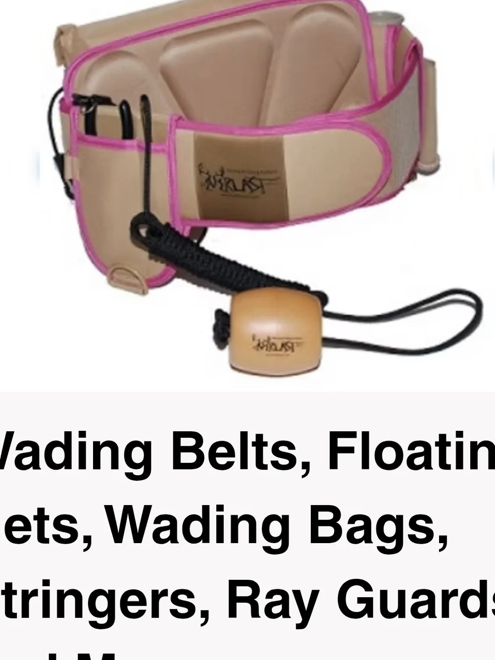 Wading Belt with Float - Pink and Tan